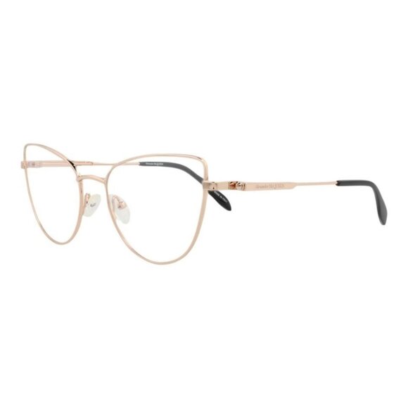 Alexander McQueen Womens Cat Eye Gold Gold Transparent Fashion Designer Eyewear - Picture 1 of 4